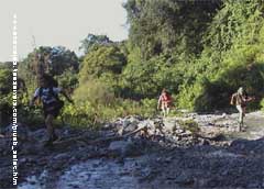 Carrera de Cross Country por el rio: 6 km con una mochila de 16 Kilos